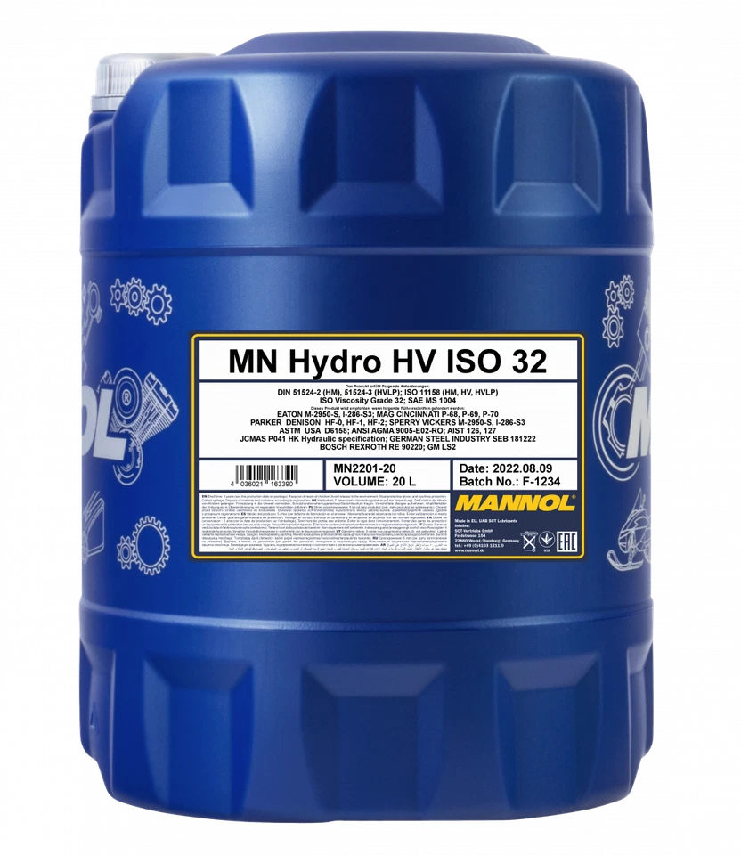 Aceite hidráulico 20 litros Mannol Hydro HV ISO 32 HVLP 32 aceite DIN 51524/3 - Imagen 1 de 1