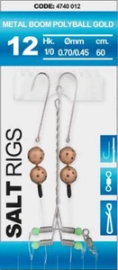 SPRO Salt Rig 12 Metal Boom Polyball Gold 1/0 Brandungsvorfach Plattfischvorfach - Bild 1 von 2