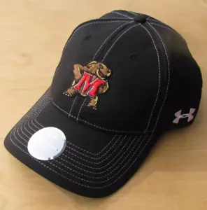 BRAND NEW WOMENS BLACK UNDER ARMOUR HAT CAP MARYLAND TERRAPINS LOGO TERPS NWT - Picture 1 of 6
