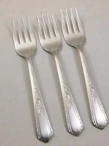 3 Deerfield / Wallace Silverplate Vision 1933 Forks 5 7/8" Silverware Flatwware - Picture 1 of 4