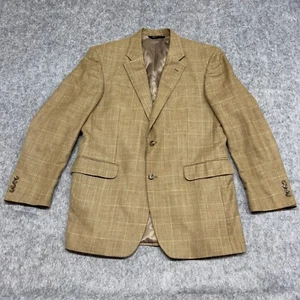 Jos A Bank Jacket Mens 42L Beige Silk Wool Linen Blend Single Breasted Blazer - Picture 1 of 22