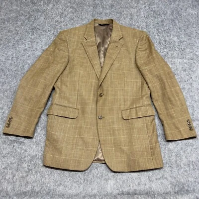 Jos A Bank Jacket Mens 42L Beige Silk Wool Linen Blend Single Breasted Blazer - Image 1 of 4