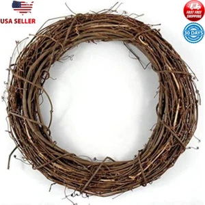 Grapevine Wreath Craft Decoration Base Indoor Outdoor 18in Durable Natural New - Picture 1 of 6