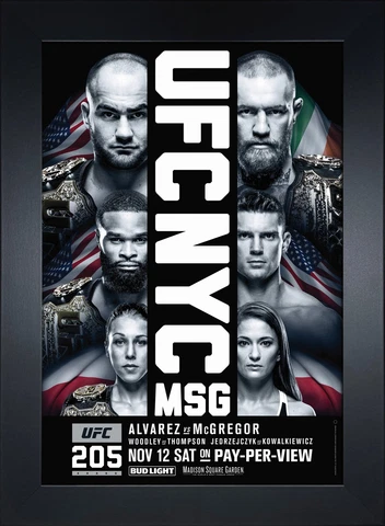 UFC 205: Alvarez vs McGregor Replica Mini Framed 9x13 Event Poster Cover