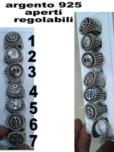ANELLO uomo ARGENTO 925 croce malta ferro cavallo ancora timone 4fog regolabile - Imagen 1 de 1