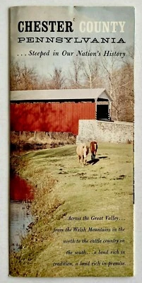 Folleto de viaje vintage del condado de Chester Pennsylvania 1964 mapa colonial agrícola Pensilvania Foto 1 de 4