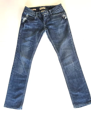 Pantalón William Rast Jeans Savoy Ultra Lowrise Talla 26x29.5 Desgastado Acampanado Foto 1 de 4