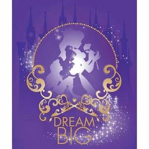 Disney Princess Heart Strong Dream Big 35" Panel 100% Cotton Fabric by The Panel - Picture 1 of 1