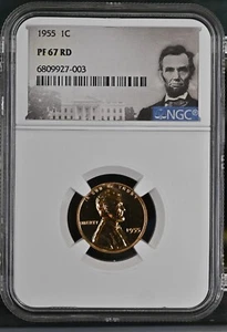 1955 Lincoln Cent 1C NGC PF67 RD - Picture 1 of 2