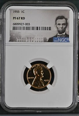 1955 Lincoln Cent 1C NGC PF67 RD - Image 1 of 2