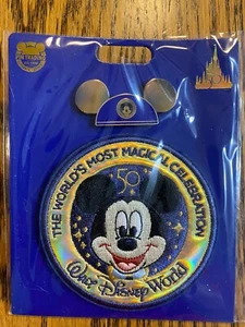 NEW Disney World 50th Anniversary Celebration Mickey Patch & Ears Pin IN HAND - Picture 1 of 4