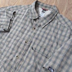 The North Face S/S Modal Button Down Hemd grün kariert Herren mittel Reißverschlusstasche - Bild 1 von 7