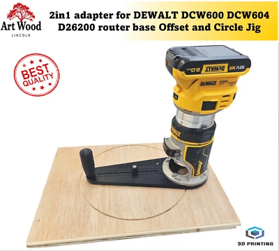 Dewalt DCW600 DCW604 D26200 2in1 router base Offset Circle Jig 120-370mm - Image 1 of 4