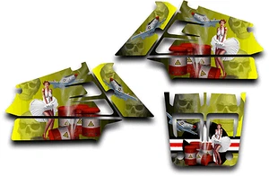 YAMAHA BANSHEE GRAPHICS WRAP DECAL STICKER KIT AMERICAN HERO PINUP SHROUD YELLOW - Picture 1 of 1