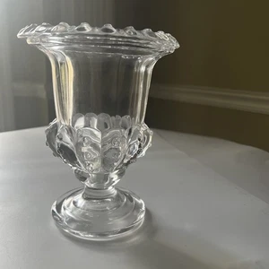 Hollywood Regency Vase 8,5" hoch mit Nagelsockel.  Hurricane Kerzenhalter - Bild 1 von 15