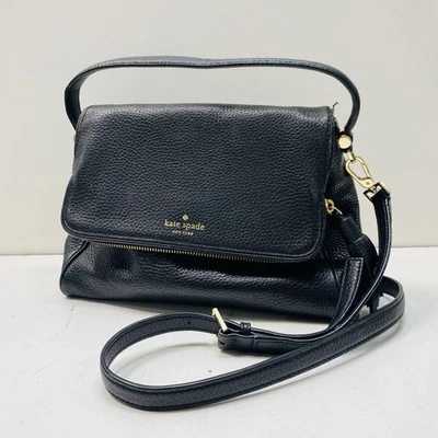 Bolso Kate Spade para mujer de cuero liso negro con asa superior Foto 1 de 4
