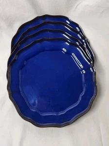 Le Cadeaux Kobaltblau Melamin Teller gewellter Rand 8,5" 4er Set - Bild 1 von 8