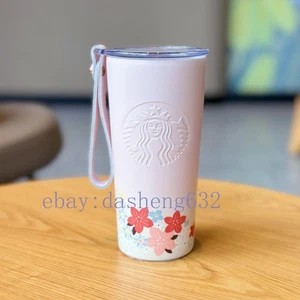 12oz Starbucks 2023 China Peach Pink Rabbit Flower Stainless steel Cup Tumbler - Picture 1 of 5