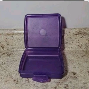 Tupperware Sandwich Keeper Snap Closure Purple Lunch Crafts Stickers  - Picture 1 of 4