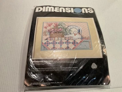 Kit de punta de aguja Dimensions—Patchwork Welcome #2346 vintage 1986 NUEVO Foto 1 de 4
