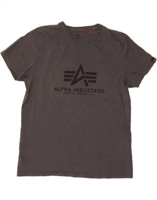 Camiseta Top ALPHA INDUSTRIES Para Hombre Gráfica Grande Gris Algodón DT24 Foto 1 de 3