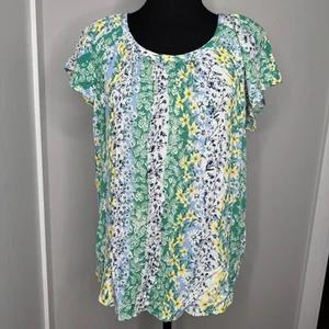 Faith & Zoe Women's Lightweight Floral Pullover Short Sleeve Blouse Size XSmall - Picture 1 of 9