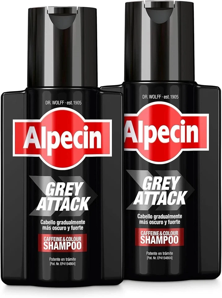 New Alpecin Grey Attack Caffeine & Colour Shampoo for Men 2x 200ml - Imagen 1 de 3
