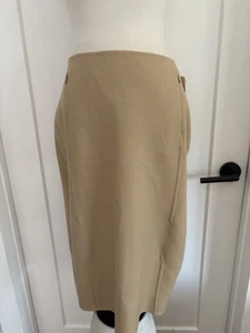 Falda recta para mujer nueva con etiquetas de colección Donna Karan color camel tostado talla Ita 46 EE. UU. 10 - Imagen 1 de 15