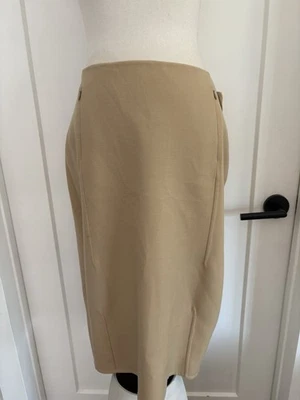 Women’s NWT Vtg Donna Karan Camel Tan Straight Skirt Size Ita 46 US 10 - Image 1 of 4