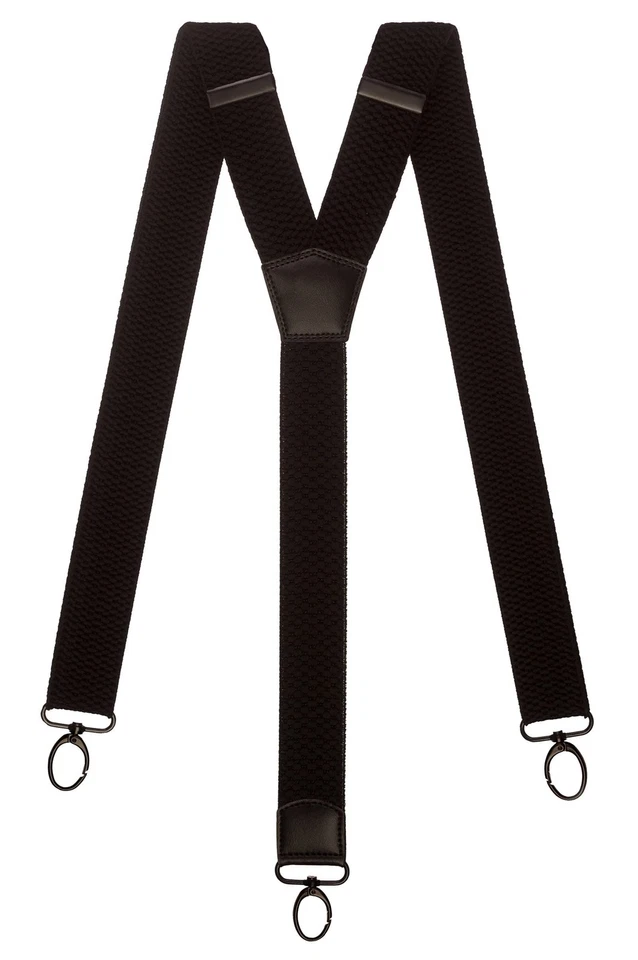 Olata Heavy Duty Y-Shape Braces with Coloured Leather and Black Carabiners - 4cm