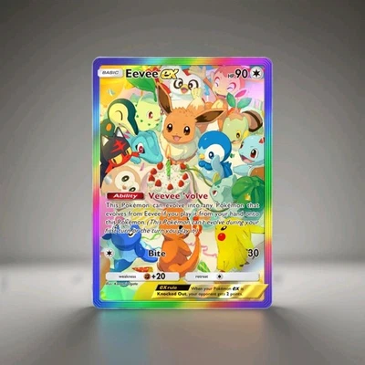 EEVEE EX RAINBOW HOLO FULL ART POKEMON TCG POCKET READ DESCRIPTION - Image 1 of 2