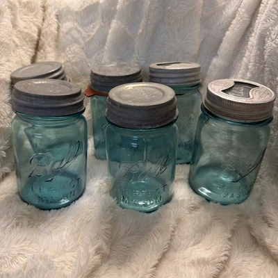 Rare Antique Ball Perfect Mason, Pint Jars, Lot Of Six, Great Condition - Image 1 of 4