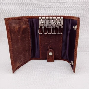 Duluth Trading Men's Hide Leather Trifold Key Holder Wallet Brown - Picture 1 of 20