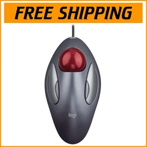 Plug-and-Play Dark Gray Trackball Mouse: Perfect for Left or Right Hand Users - Picture 1 of 10