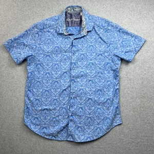 Robert Graham Shirt Mens XL Blue Pattern Classic Fit Short Sleeve Button Up - Picture 1 of 11
