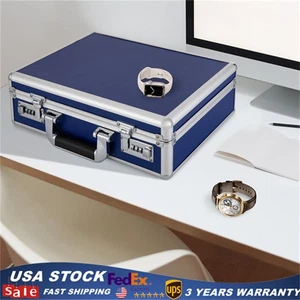18-Slot Blue Watch Storage Box Display Case Jewelry Watch Holder Organize - Picture 1 of 12