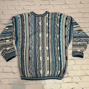 Vintage Authentic Coogi Australia Pullover Mehrfarbig Baumwolle 3D Strick Gr. Lrg - Bild 1 von 8