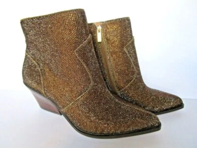 JESSICA SIMPSON ZALOR BRONZE GLITTER WESTERN BOOTS SIZE 10M - NEW - Image 1 of 4