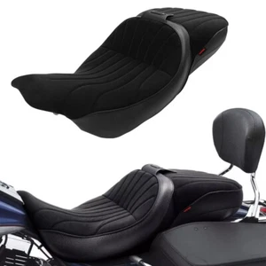 Black Stitch Driver & Passenger Seat For Harley Electra Glide Road Glide 97-07 - Picture 1 of 12