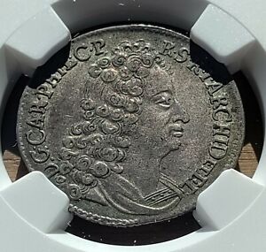 Julich-Berg 1717-NP 1/6 Thaler NGC AU-53 TOP POP VERY scarce CV $500 in only XF