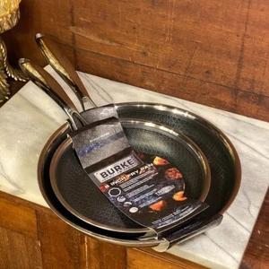 David Burke Stainless Geo Clad 10" & 8" Tri-Ply 2pc Frying Pan Skillet Set ~ New - Picture 1 of 13