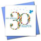 Welsh Birthday Card, Penblwydd Hapus, Blue Age 30, Happy 30Th Birthday