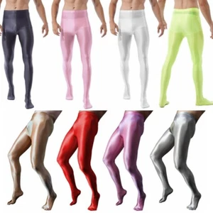 Men Glossy Oil Footed Pantyhose Yoga Shiny Silky Sheer Stockings Nylon AU - Picture 1 of 95