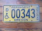 1960's Oregon Disabled Veteran license plate low number