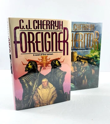 CJ Cherryh Foreigner & Inheritor HC/DJ 1st Edition/1st Print Clear DJ Protector - Image 1 of 4