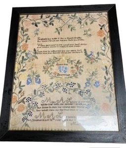 MARY SLUSSER LOVE AND FRIENDSHIP SAMPLER REPRODUCTION GLARE IN PICS - Picture 1 of 10