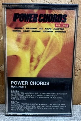 POWER CHORDS (VOL 1) Cassette Tape 1987 Compilation OVERKILL TESTAMENT MANOWAR - Image 1 of 4