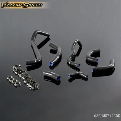 Ajuste para 03-04 Honda CBR600RR CBR600 RR kit de mangueira de líquido de arrefecimento de radiador de silicone preto - Imagem 1 de 4