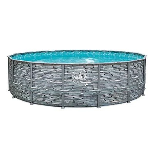 Frame Pool 488 x 122 cm Steinoptik Aufstellpool Stahlrahmen mit Folie Mosaik - Bild 1 von 1