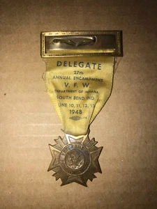 Raro Coleccionable De Colección 1948 Insignia Delegado V. F. W. South Bend, Indiana - Imagen 1 de 11